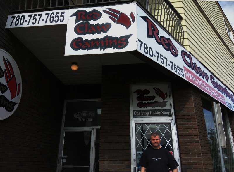 Dave Bibby in front of Red Claw Gaming Fort Road Edmonton